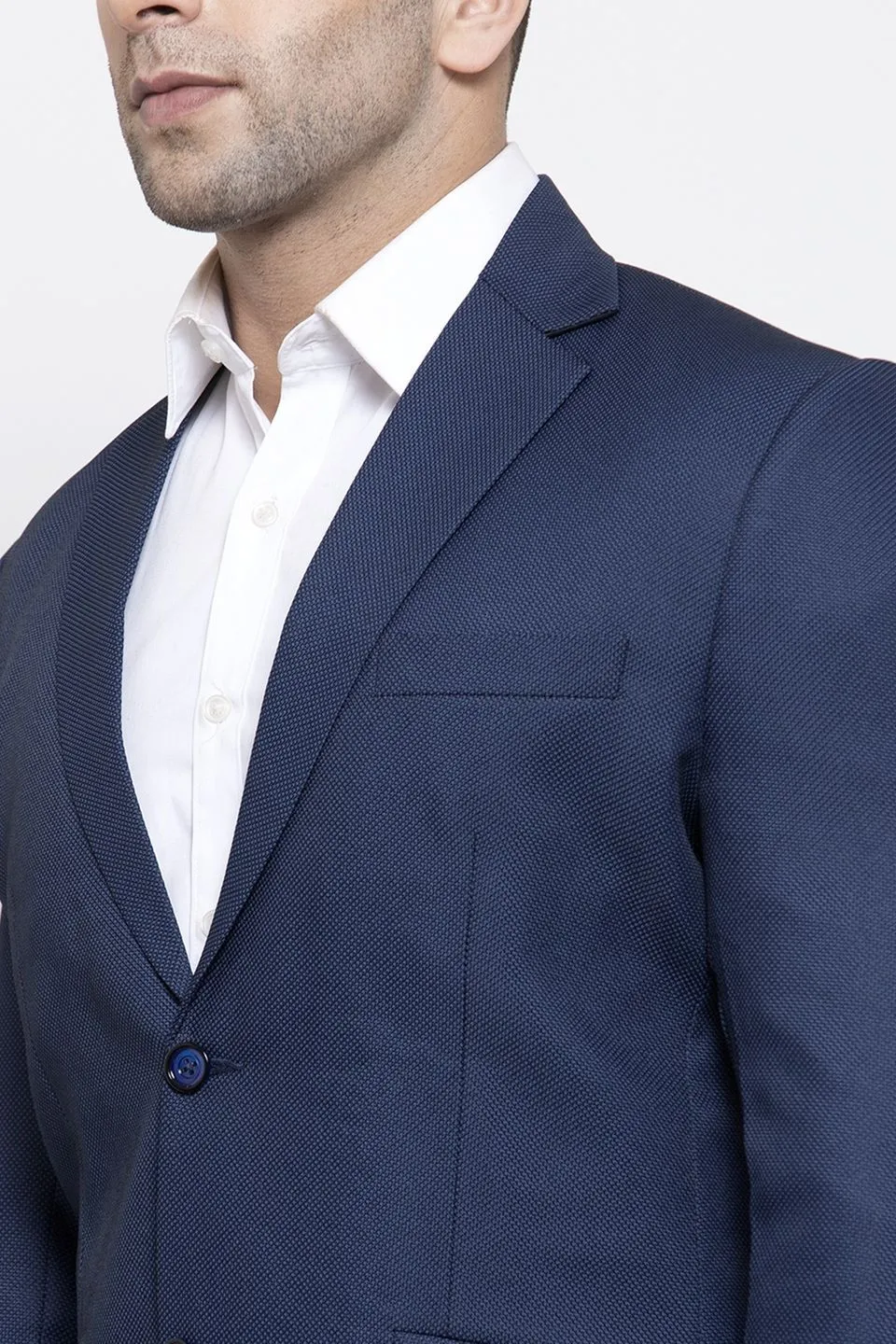 Polyester Cotton Blue Blazer