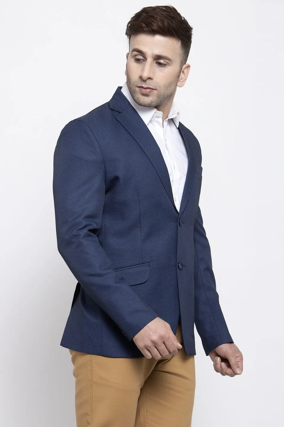 Polyester Cotton Blue Blazer