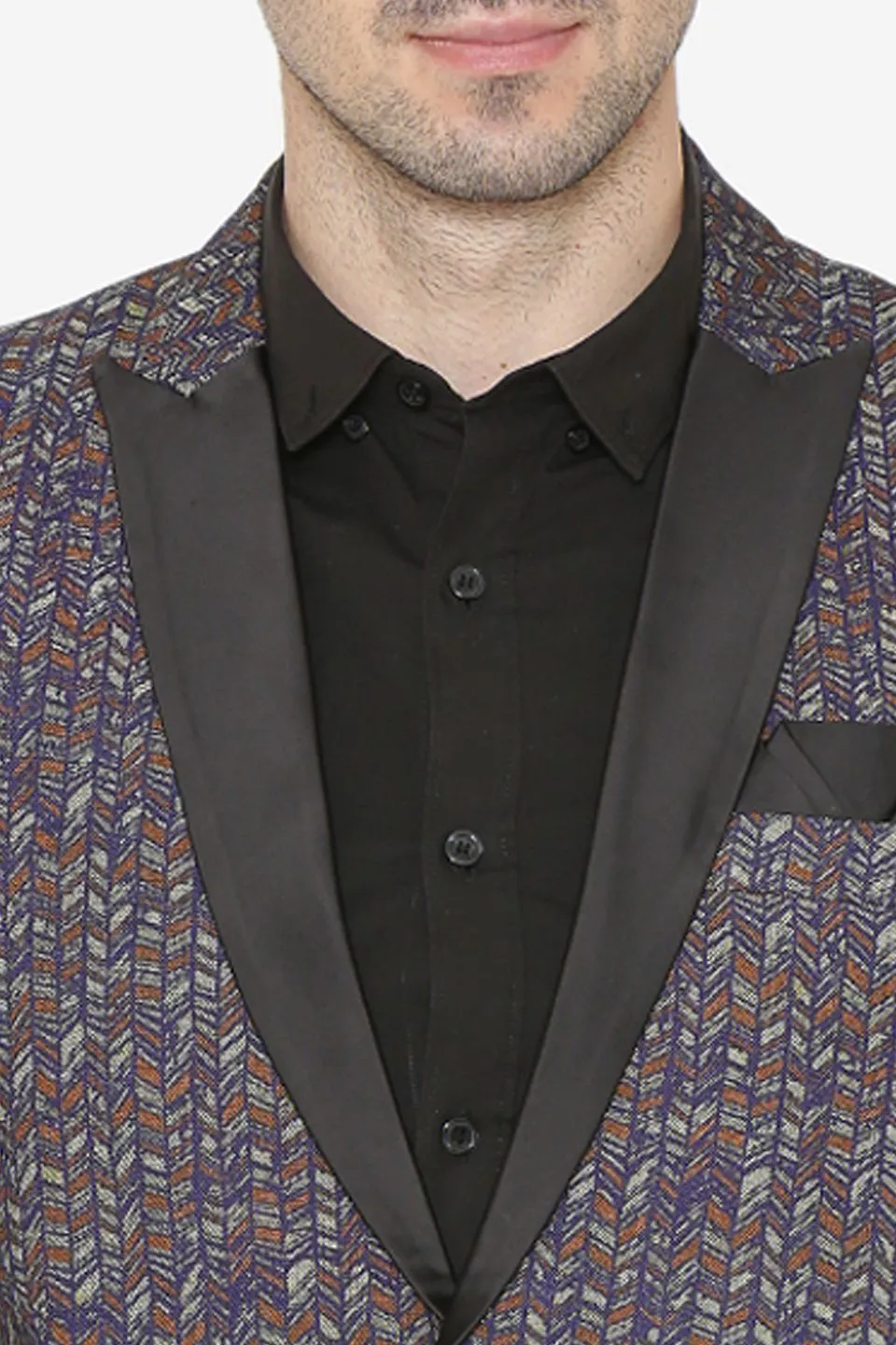 Polyester Cotton Fabric Black Blazer
