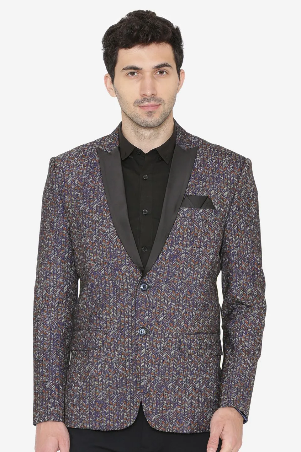 Polyester Cotton Fabric Black Blazer
