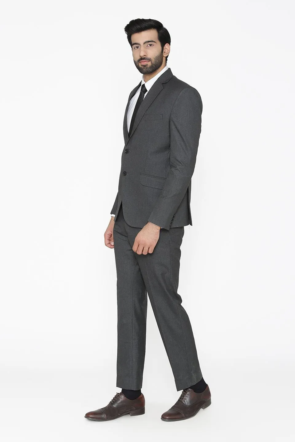 Polyester Cotton Grey Suit