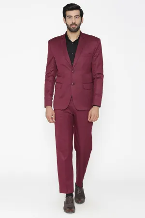 Polyester Cotton Purple Two Piece Suit