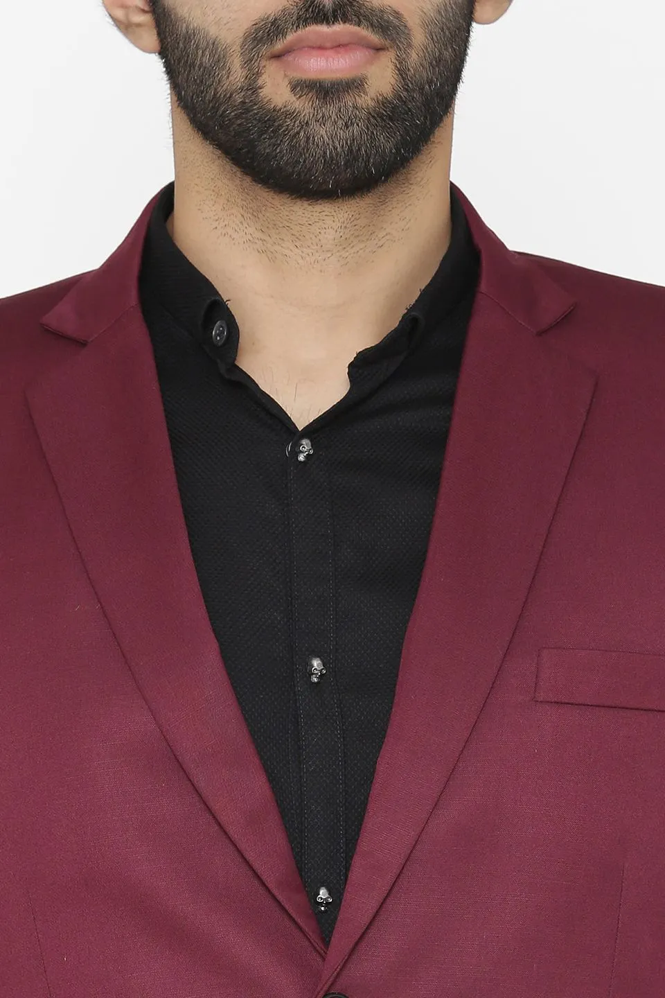 Polyester Cotton Purple Two Piece Suit