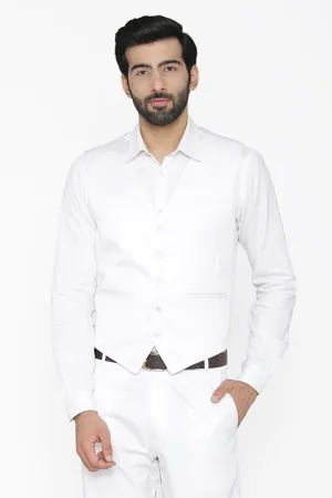 Polyester Cotton White Jacket