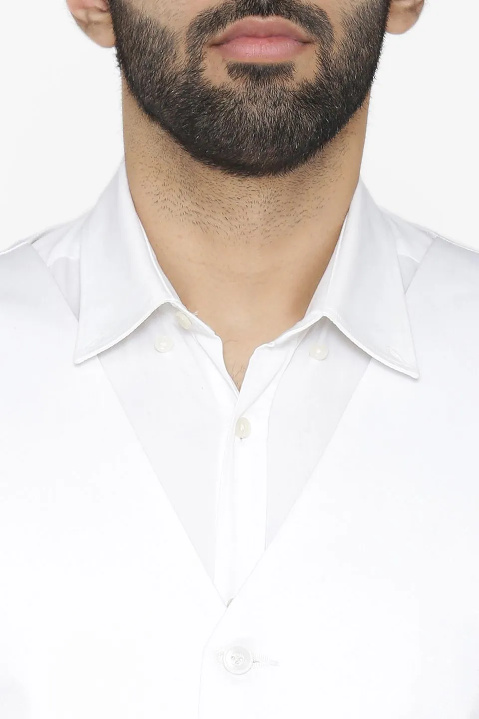 Polyester Cotton White Jacket