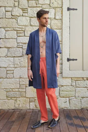 PONTOS Linen And Cotton Blend Kimono Jacket