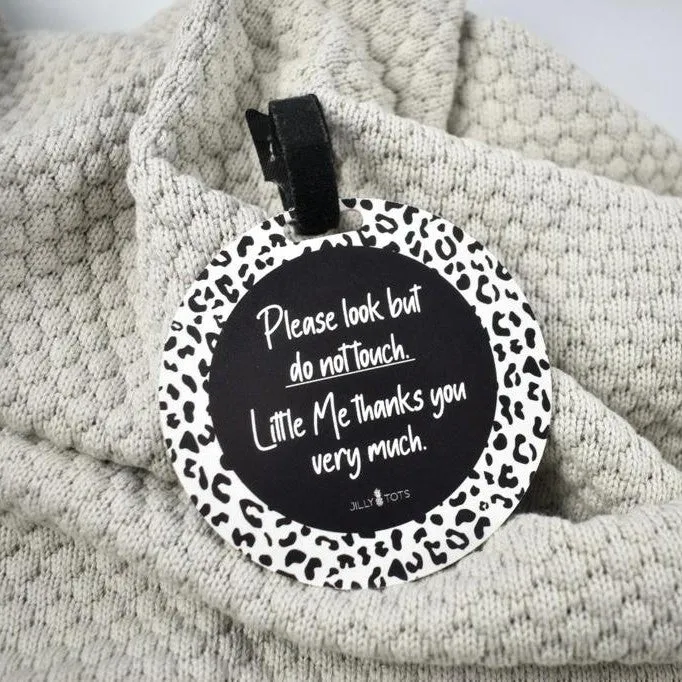 Pram Tag | Please Don't Touch Baby Sign | Germ Tag | Leopard Print