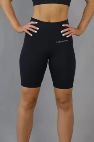 (Pre-Order) Perform High Waist Long Shorts - Black