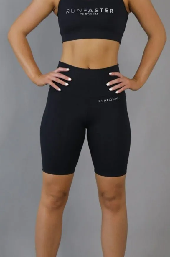 (Pre-Order) Perform High Waist Long Shorts - Black
