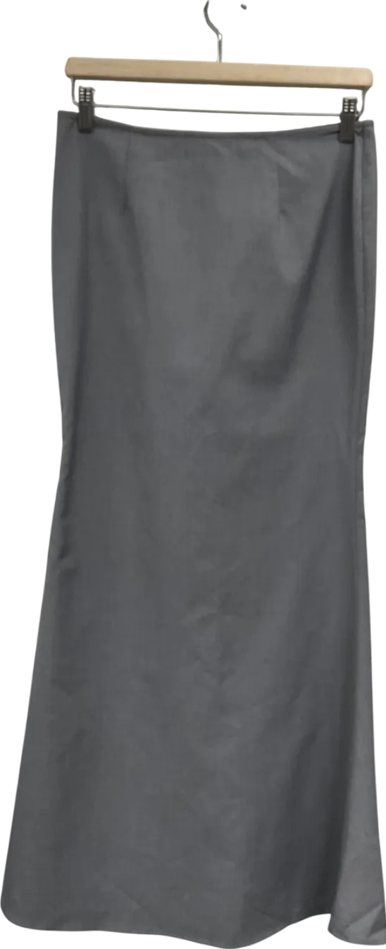 PrettyLittleThing Grey Woven Tailored Fishtail Maxi Skirt UK 6