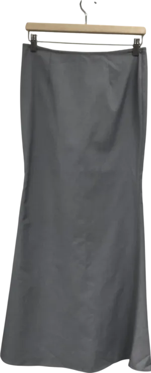 PrettyLittleThing Grey Woven Tailored Fishtail Maxi Skirt UK 6
