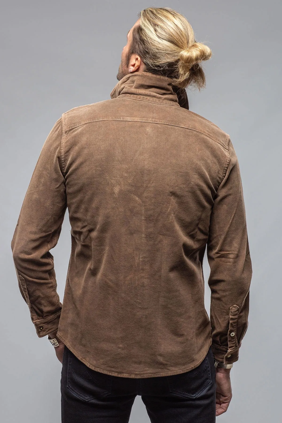 Prime Western Corduroy Snap Shirt In Liquirizia