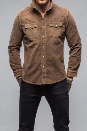 Prime Western Corduroy Snap Shirt In Liquirizia