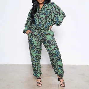 Print Long Sleeve Top & Pants Set