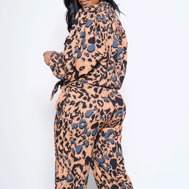 Print Long Sleeve Top & Pants Set
