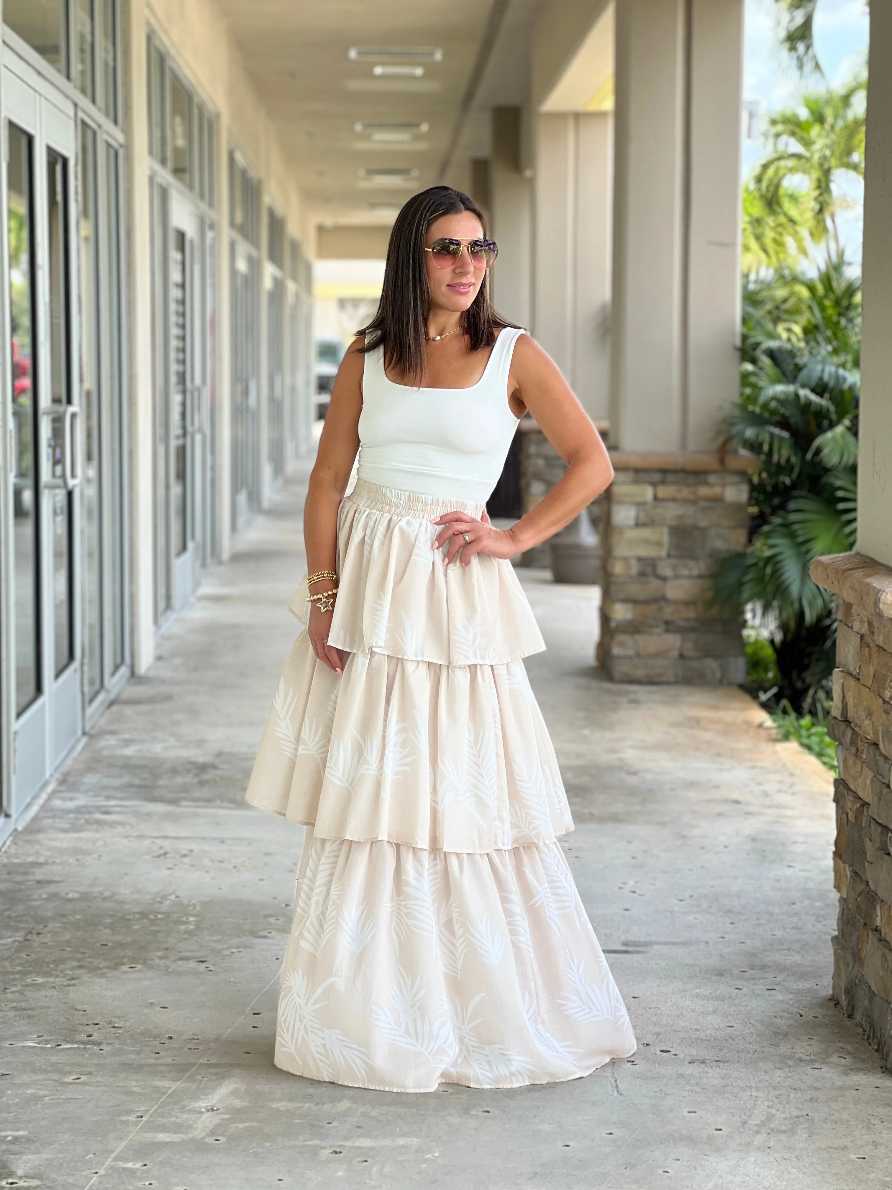 "Amapola" Floral Print Maxi Skirt