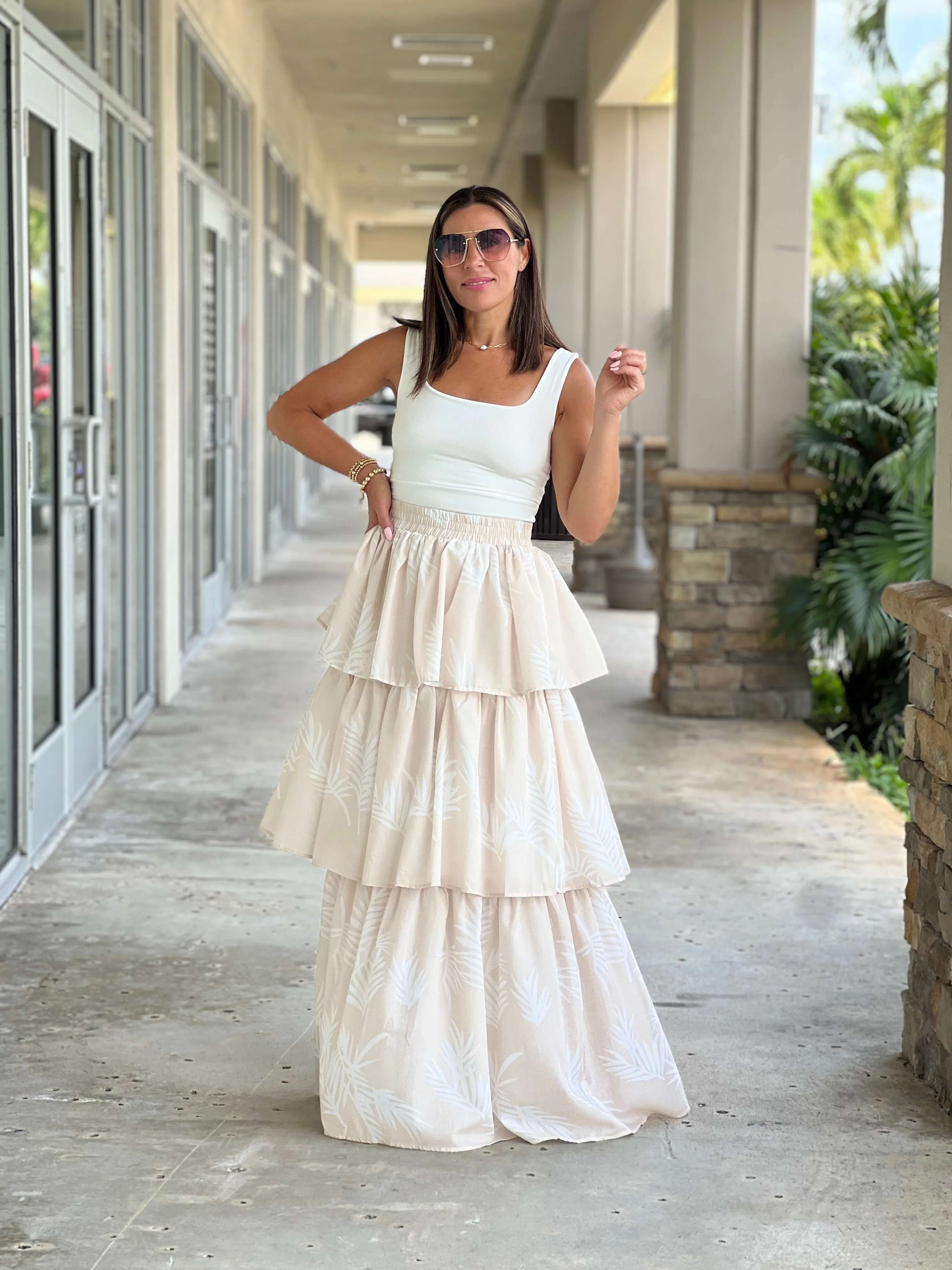 "Amapola" Floral Print Maxi Skirt