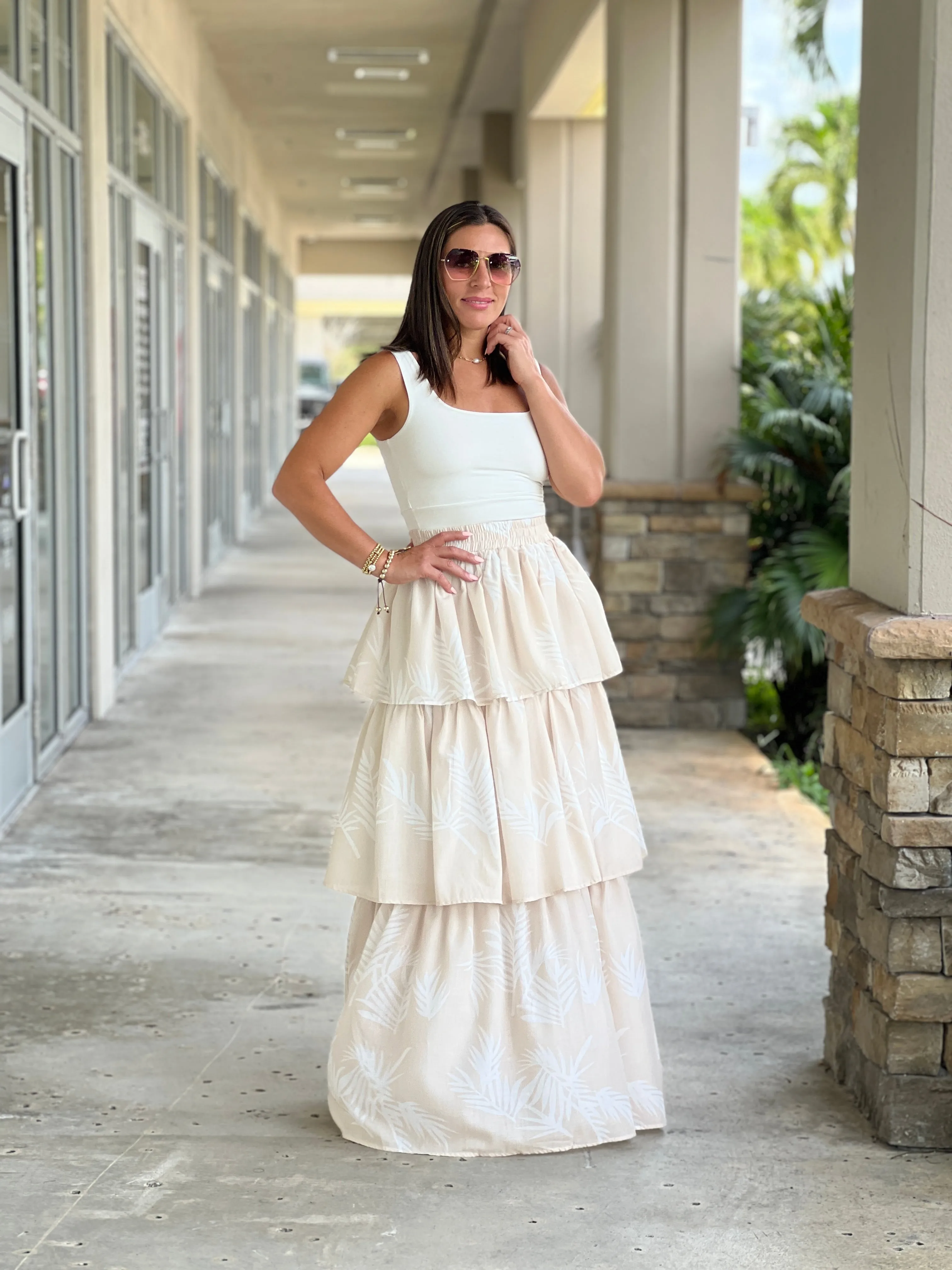 "Amapola" Floral Print Maxi Skirt
