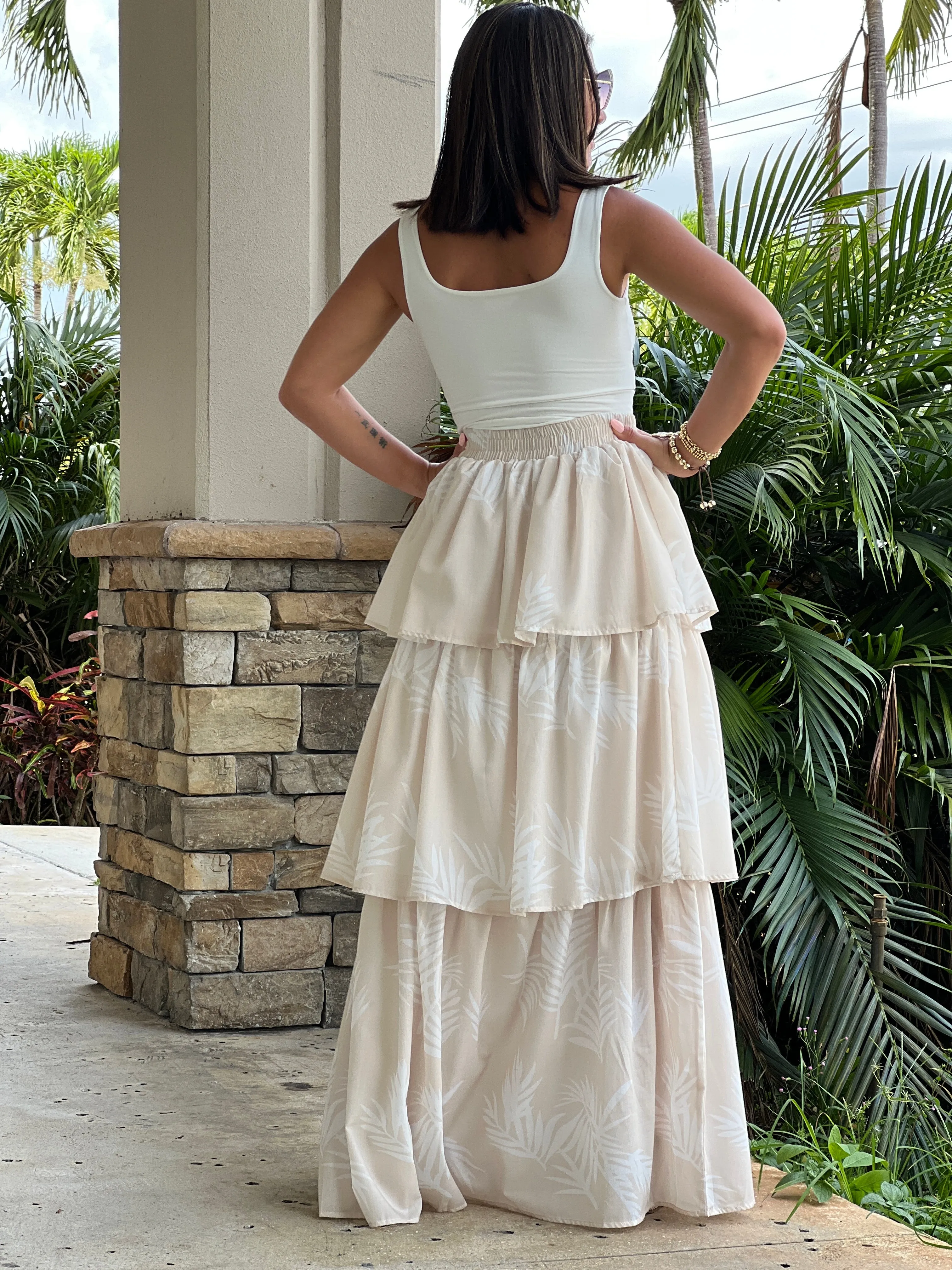 "Amapola" Floral Print Maxi Skirt