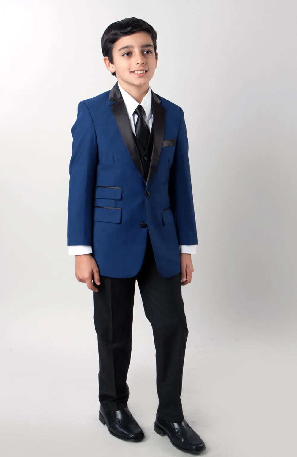 "Jason" Tazio Kids Blue 4-Piece Tuxedo