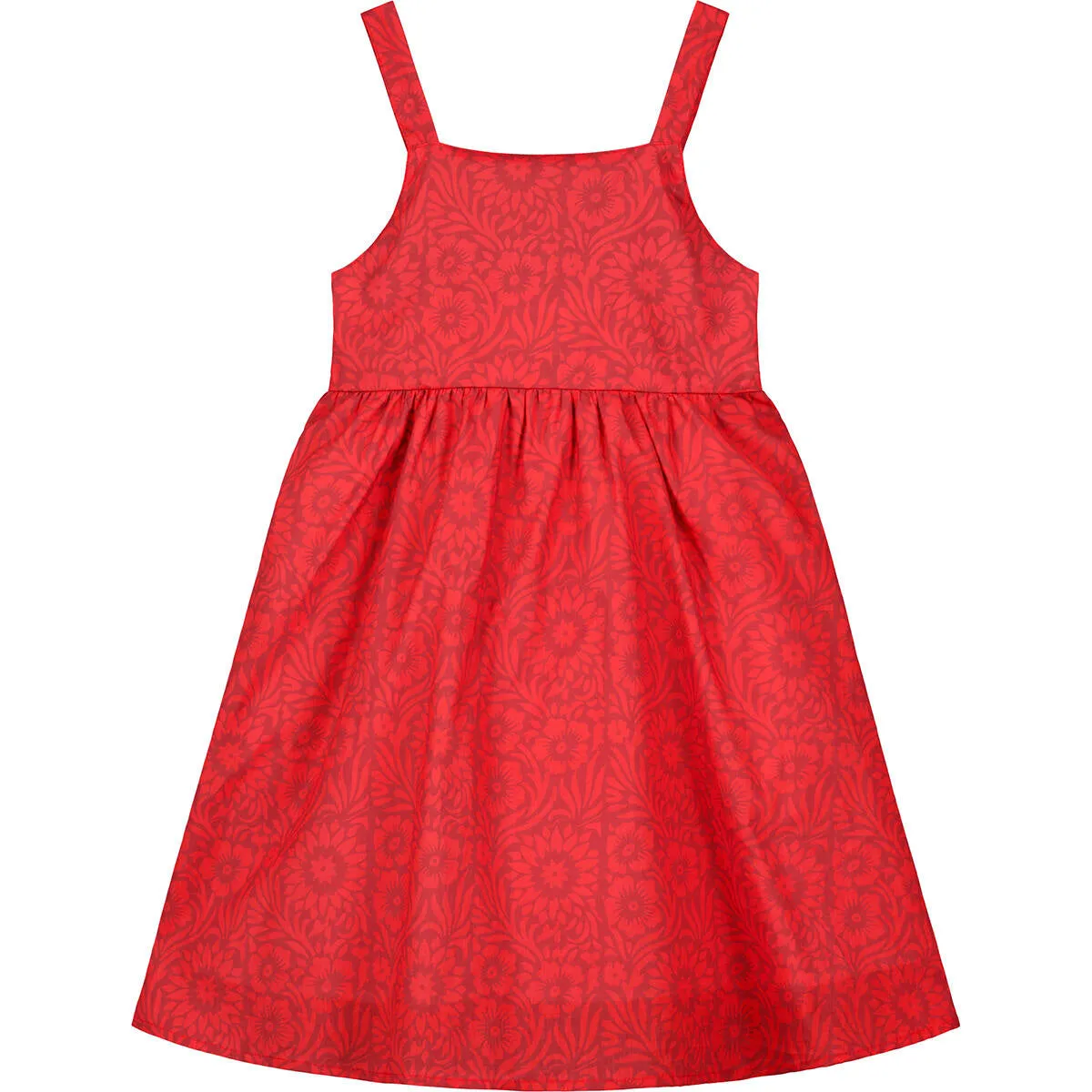 Red and Coral Floral Dress..
