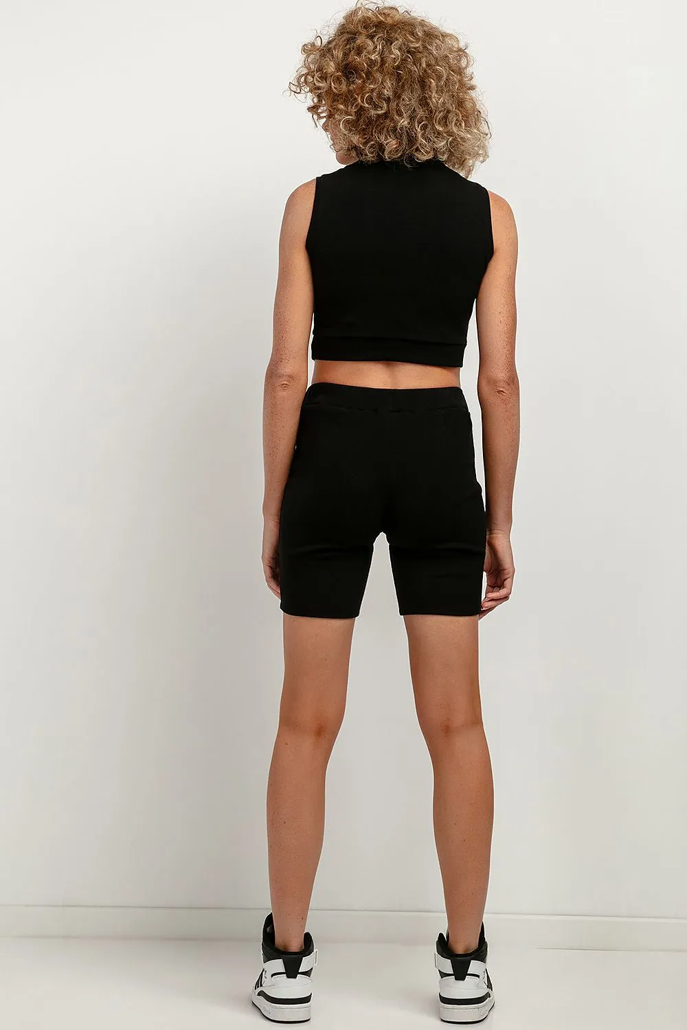 Ribbed High-Waist Cycling Shorts