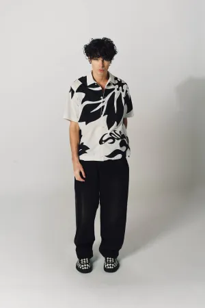 SACAI | FLORAL EMBROIDERED SHORT SLEEVE SHIRT