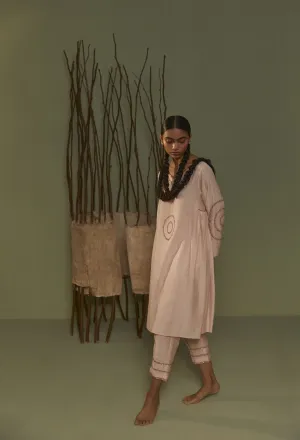 Sarang Kaur Cumberland Pink Jhoomar Kurta Set Cotton silk Jhoomar SK01307