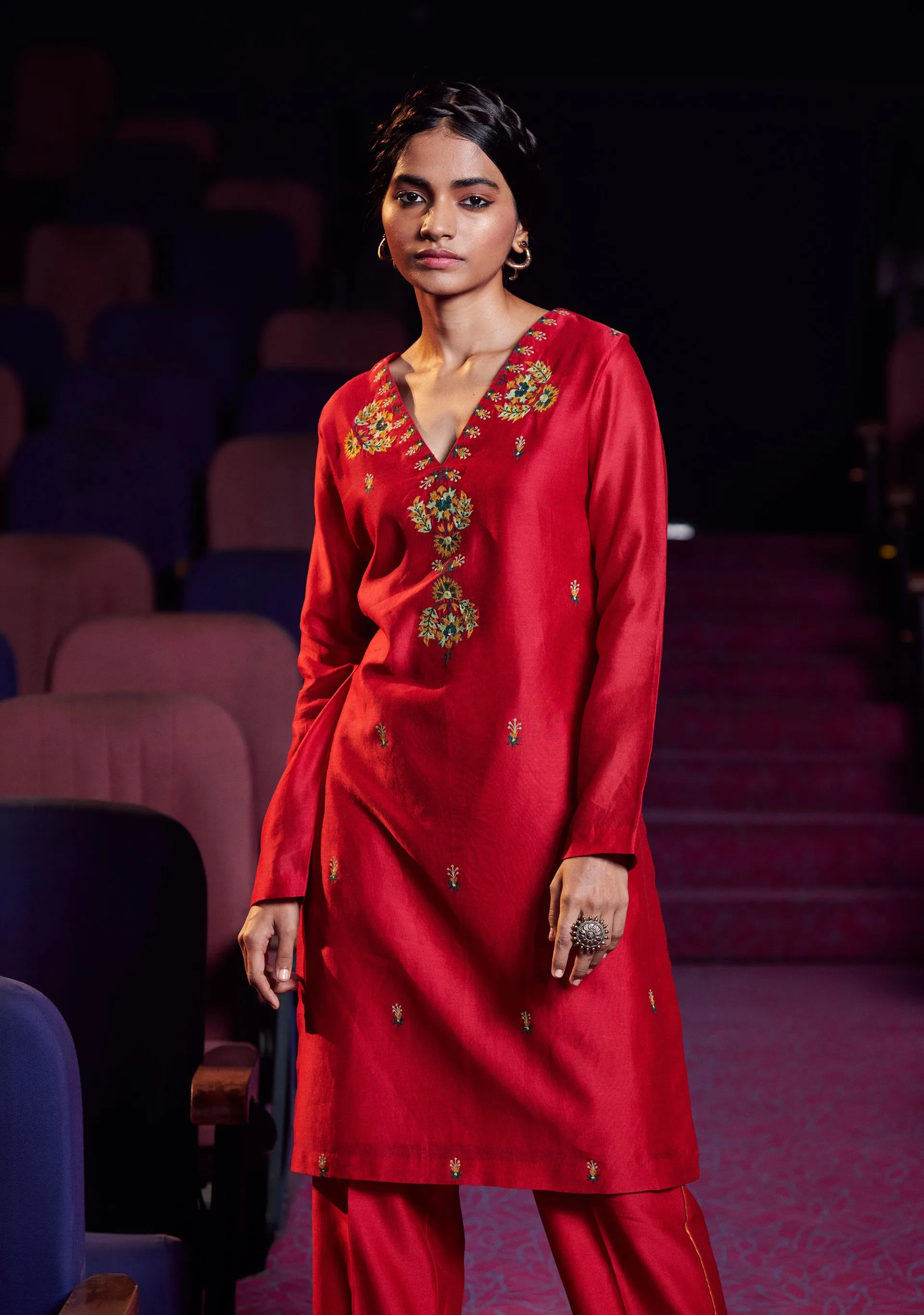 Shikha Mehta Taylor Lime Tisca Jacket Set Silk Chanderi Lime The Other Me Sm-Aw-04