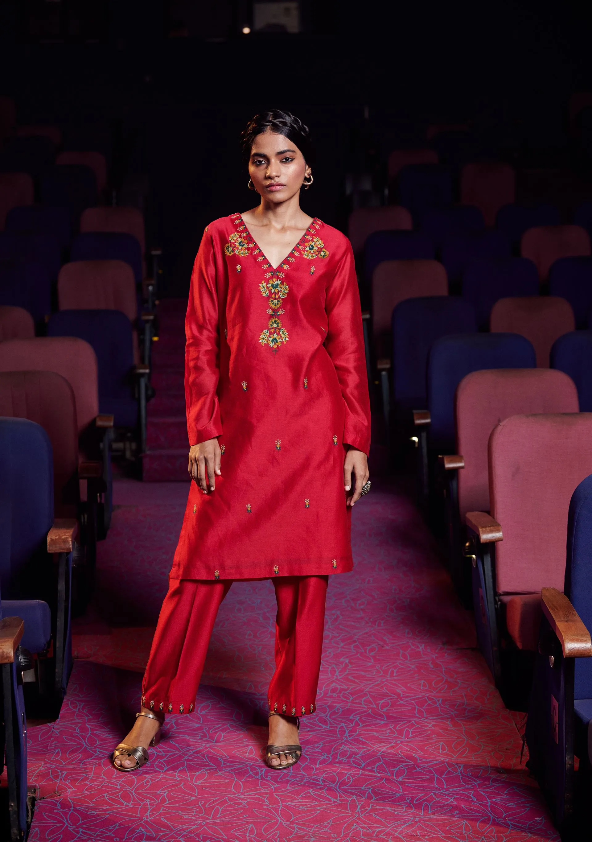 Shikha Mehta Taylor Lime Tisca Jacket Set Silk Chanderi Lime The Other Me Sm-Aw-04