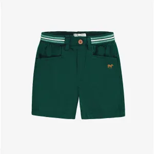 Short vert en lin et coton, enfant || Green shorts in linen and cotton, child
