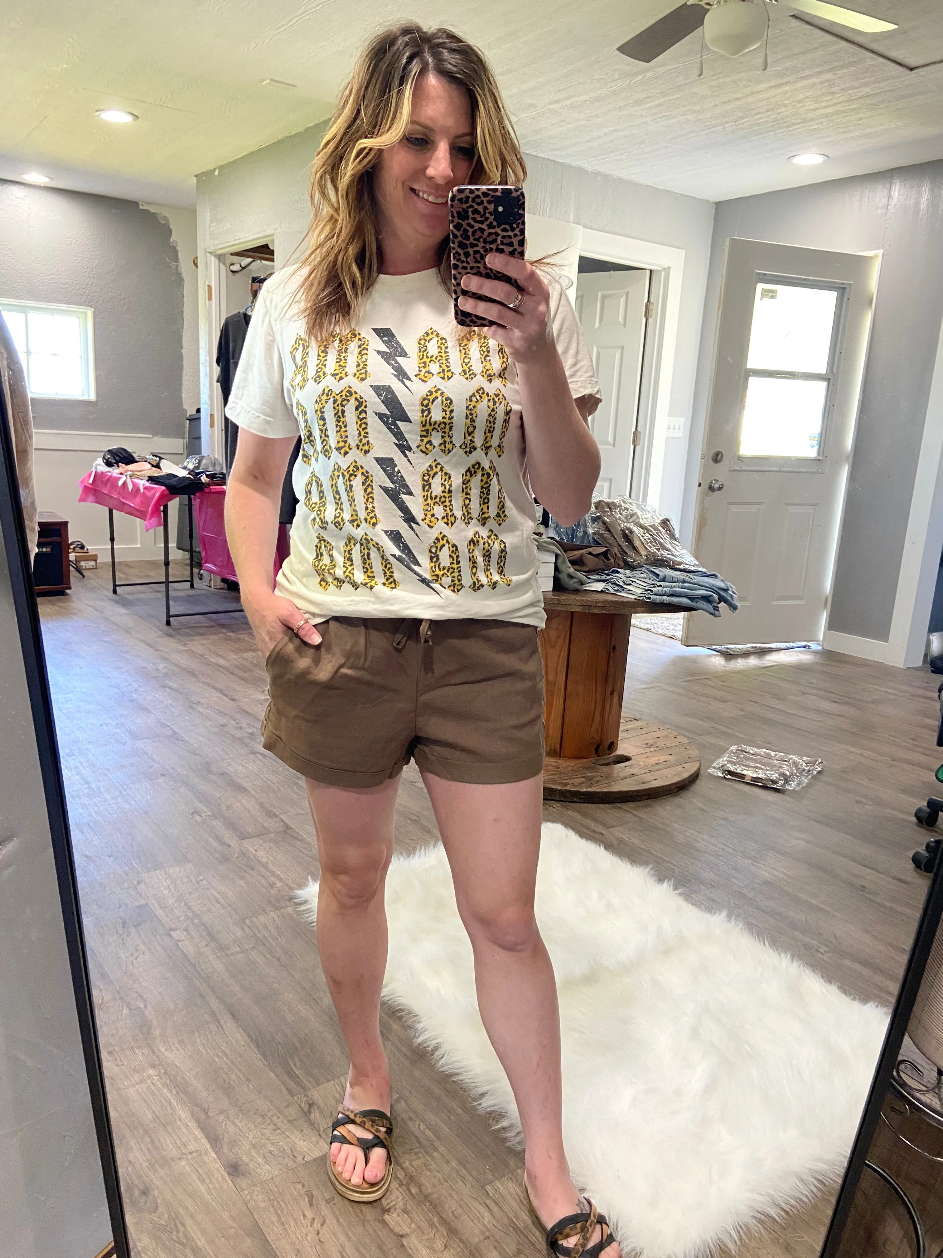 Shorts with Drawstring - mocha