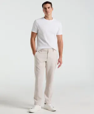 Slim Fit Flat Front Linen Blend Chino Pant