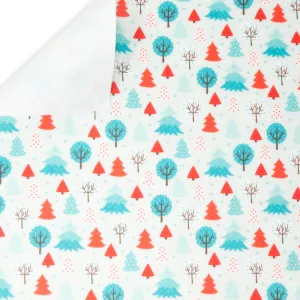Snow Topped Trees Printed Felt