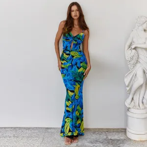 Strappy Sleeveless Fishtail Maxi Bodycon Dress KLYF846