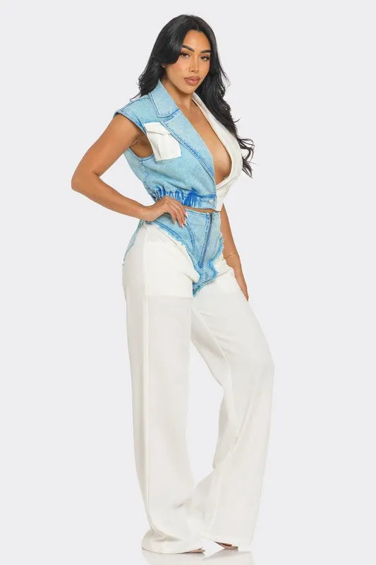 Street Style Denim Fusion Set