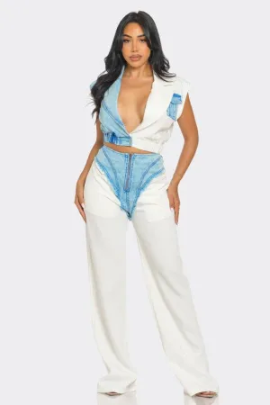 Street Style Denim Fusion Set