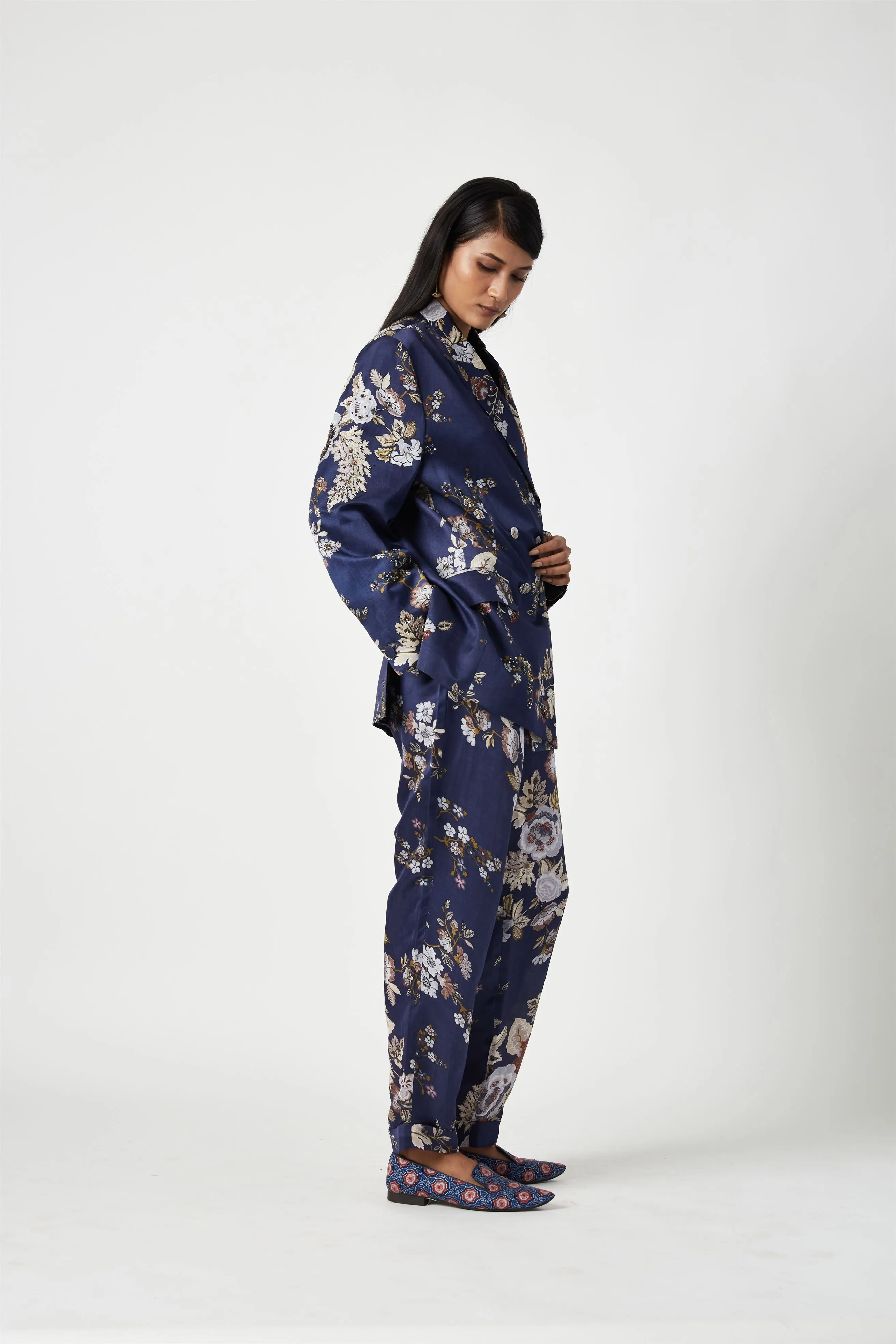 Summer Jacket Linen Satin Agung Printed-Fashion Edit Java 3-7JV-130-Payal Pratap