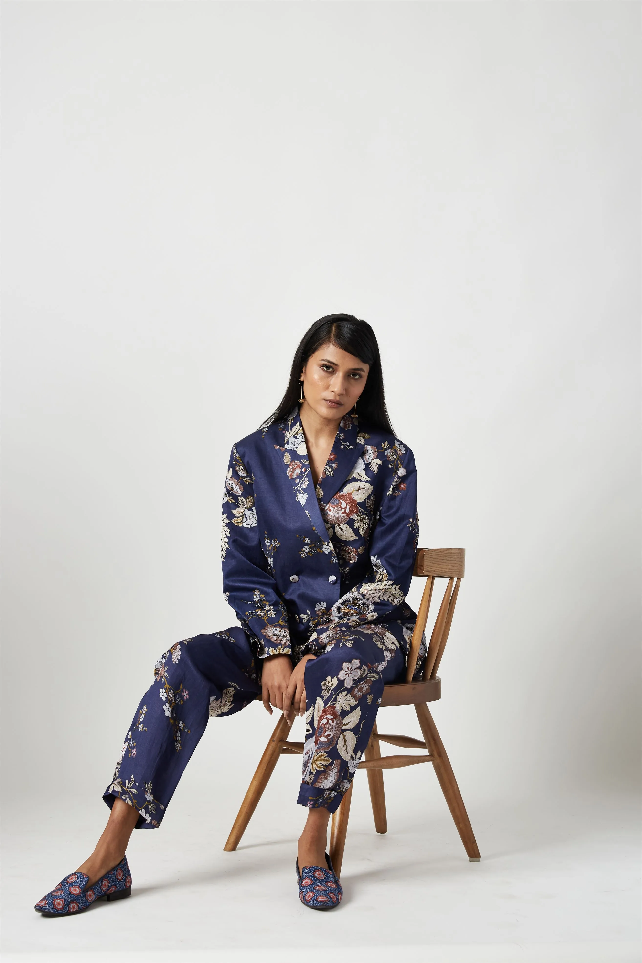 Summer Jacket Linen Satin Agung Printed-Fashion Edit Java 3-7JV-130-Payal Pratap