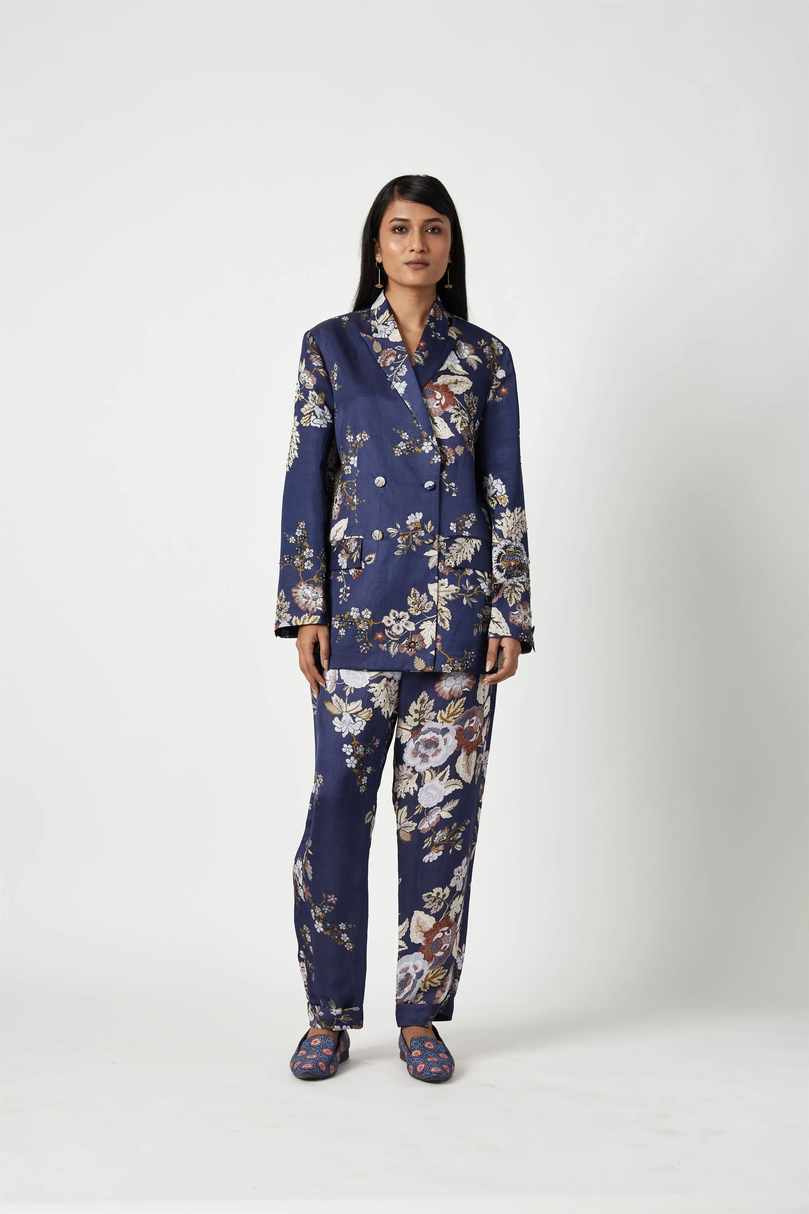 Summer Jacket Linen Satin Agung Printed-Fashion Edit Java 3-7JV-130-Payal Pratap