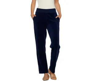 Susan Graver Regular Velour Pull-On Pants. A299851 Sapphire Medium