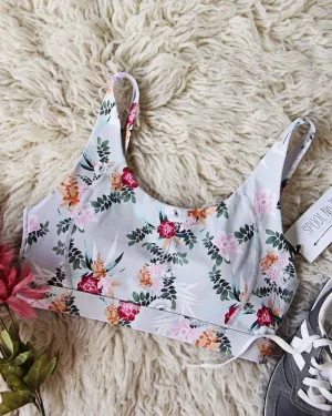 Sweet Eucalyptus Floral Sports Bra
