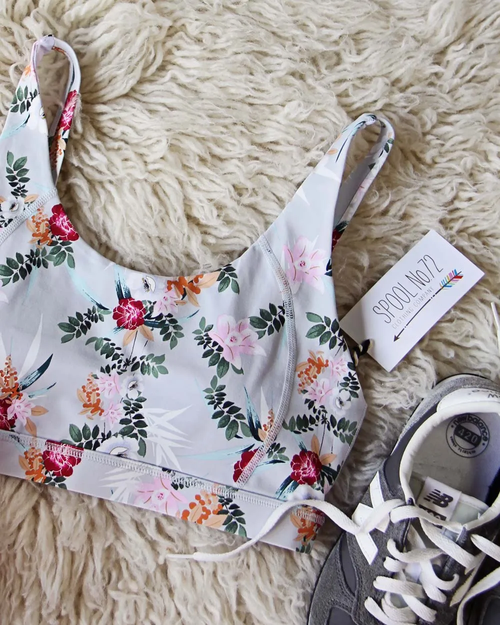 Sweet Eucalyptus Floral Sports Bra