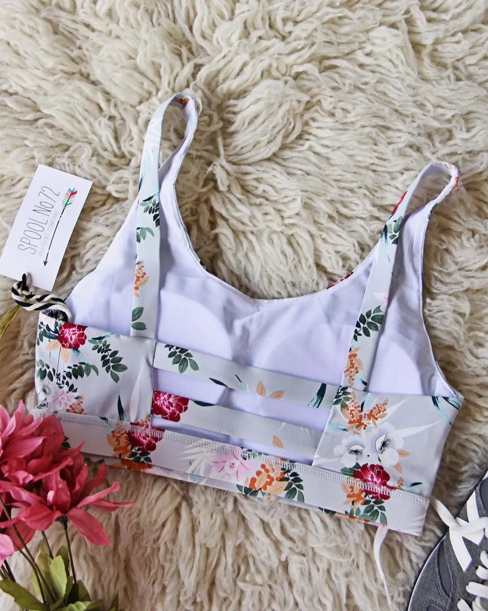 Sweet Eucalyptus Floral Sports Bra