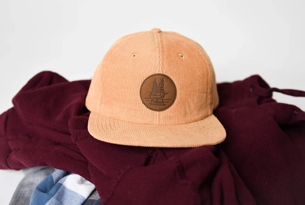 TAN CORDUROY UNSTRUCTURED HAT