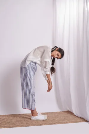 The Plavate I Voronki Hang Loose Co-ord Set Linen Blue Stripe Daily Collection AW22-14