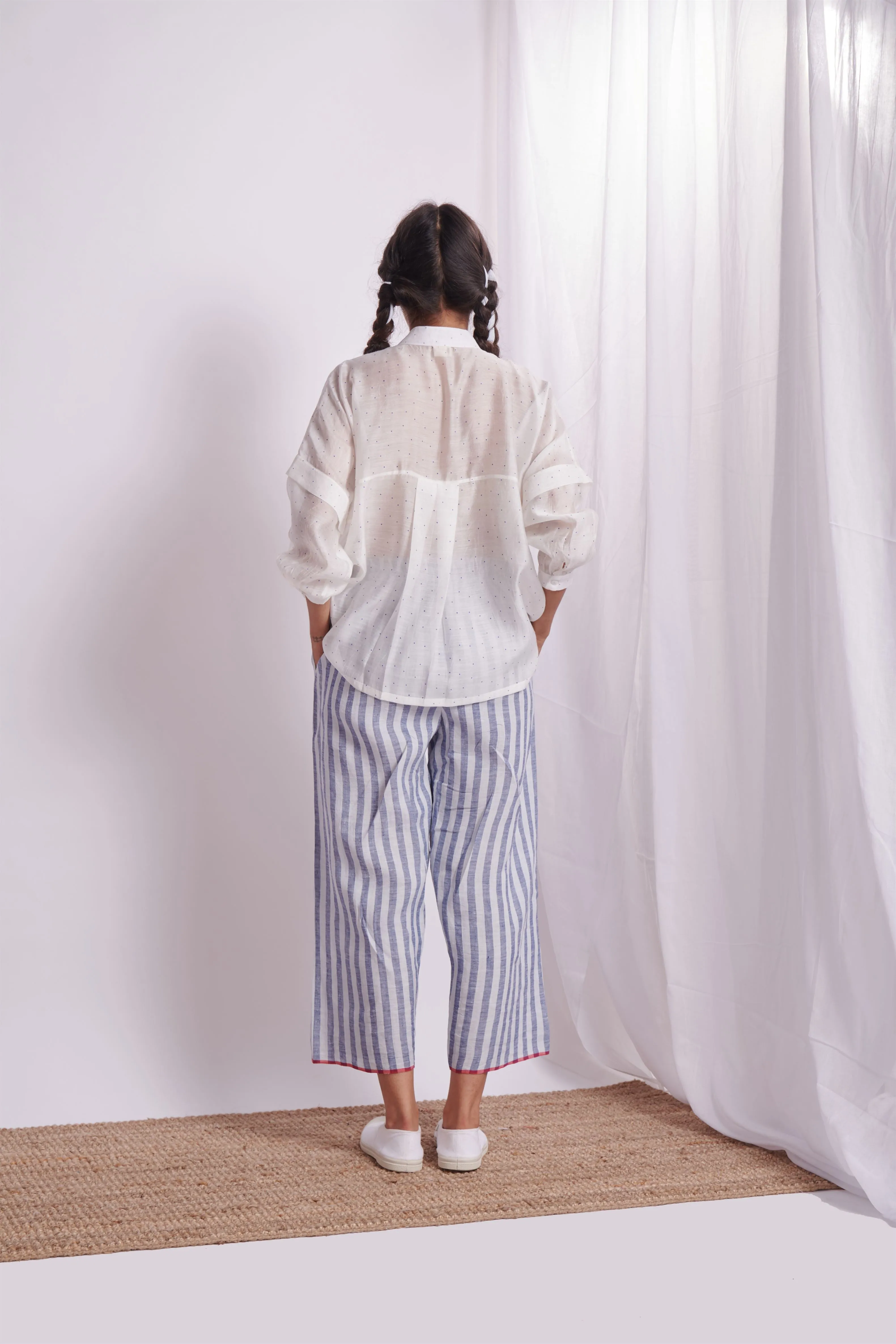 The Plavate I Voronki Hang Loose Co-ord Set Linen Blue Stripe Daily Collection AW22-14