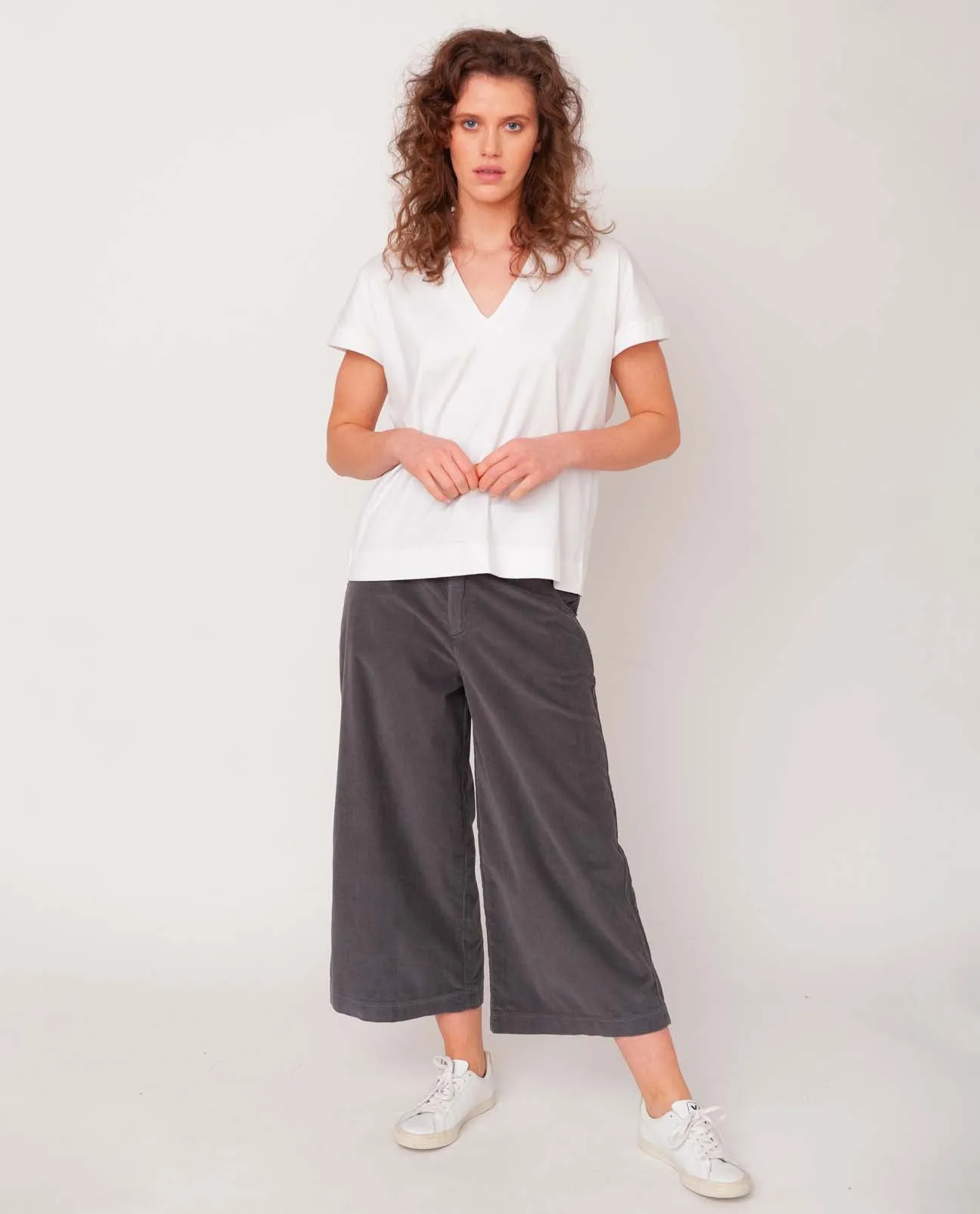Tracey Organic Cotton Trouser In Slate