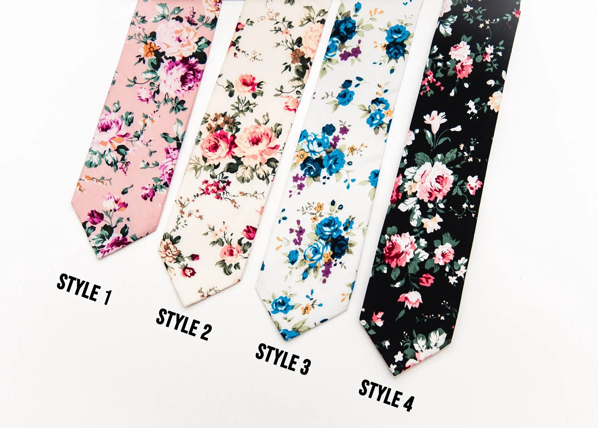 Trendy Floral Skinny Ties 33 Colors