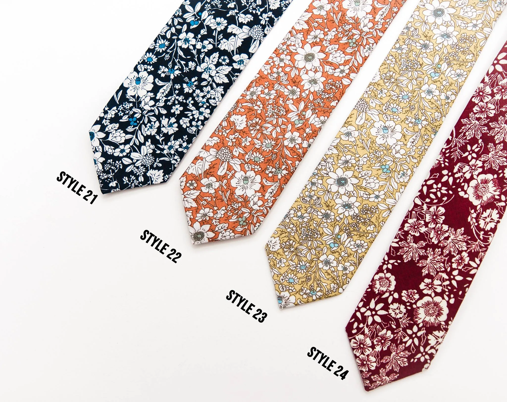 Trendy Floral Skinny Ties 33 Colors